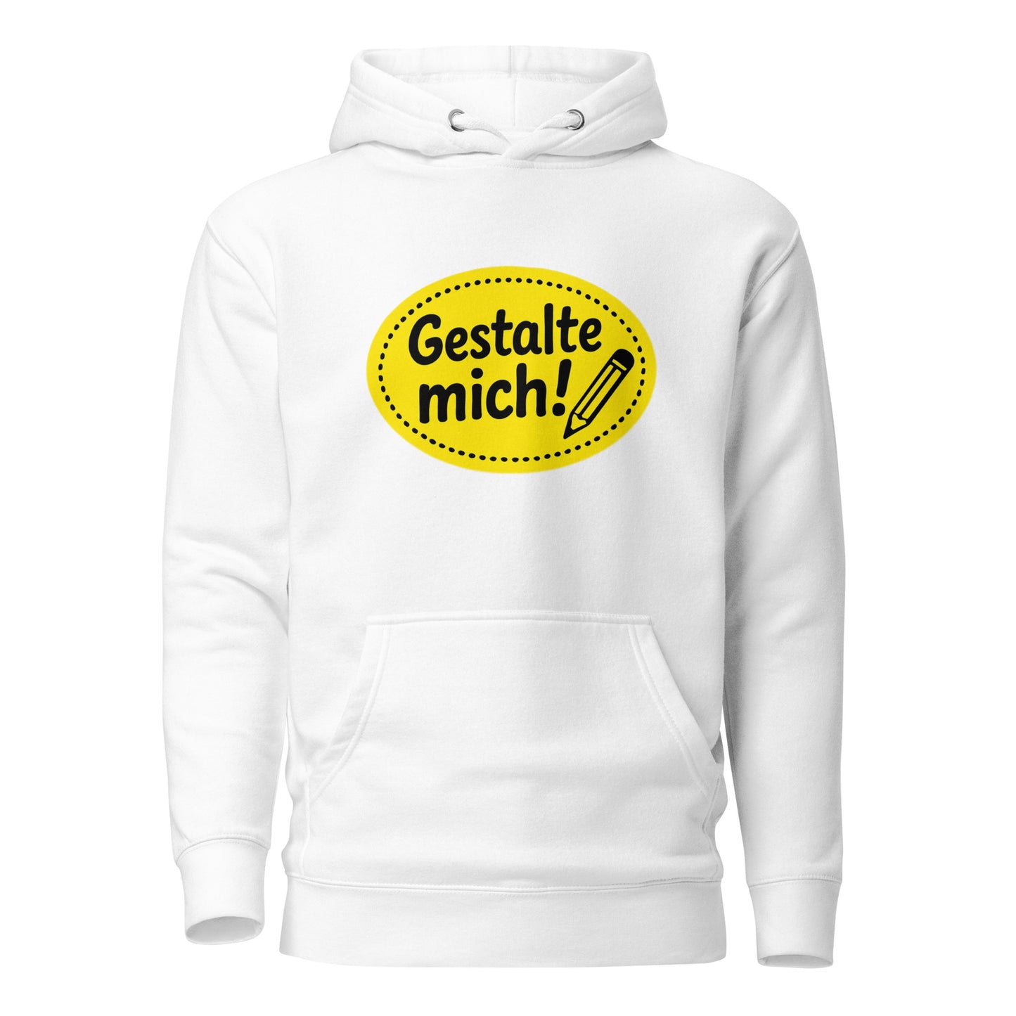 Individuell gestaltbarer Nett hier Hoodie in Weiß