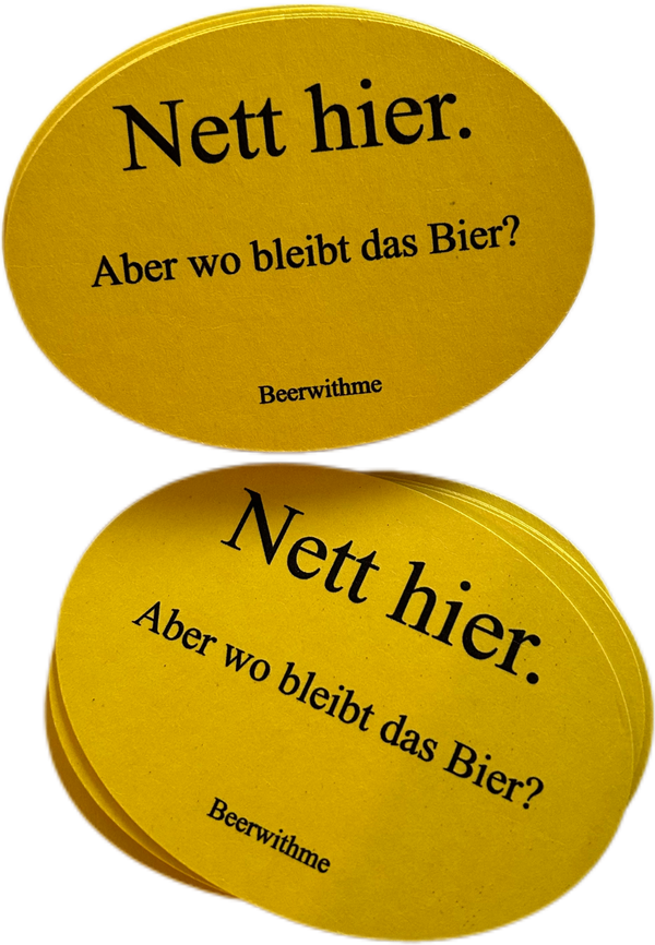 Individuell gestaltbare ovale Nett hier Bierdeckel