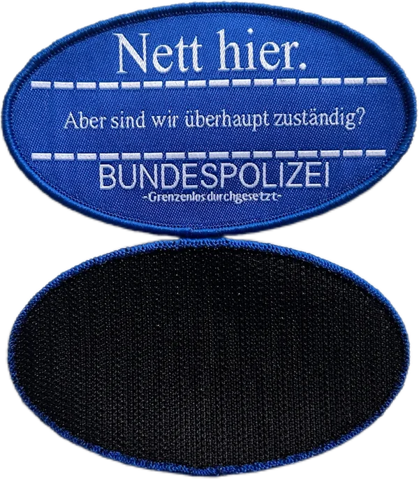Nett hier Klettpatch - Motiv Bundespolizei