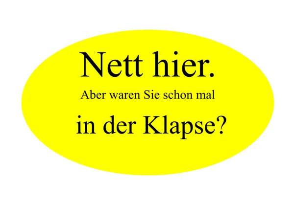 Ovaler gelber Nett hier Aufkleber - Motiv Klapse