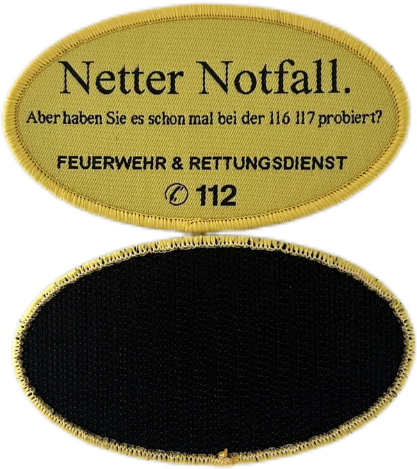 Nett hier Klettpatch - Motiv Notfall
