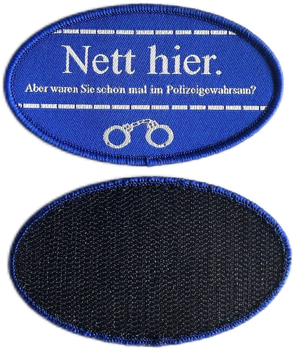 Nett hier Klettpatch - Motiv Polizeigewahrsam